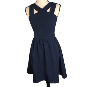 Ya Los Angeles blue crisscross dress small